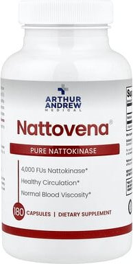 Arthur Andrew Medical, Nattovena®, Pure Nattokinase, reine Nattokinase, 4.000 FU, 180 Kapseln