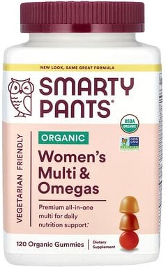 SmartyPants, Organics, Women's Complete, Multivitamine für Frauen, Himbeeren, Zitrone-Limette und Traube, 120 vegetarisc...