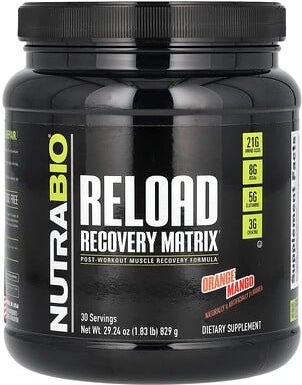 NutraBio, Reload Recovery Matrix, Nahrungsergänzungsmittel zur Muskelentspannung, Orange-Mango, 829 g (1,83 lb.)