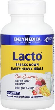 Enzymedica, Lacto®, zur Unterstützung bei Laktoseintoleranz, 90 Kapseln