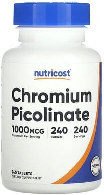 Nutricost, Chrompicolinat, 1.000 mcg, 240 Tabletten