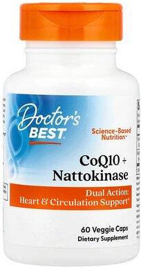 Thumbnail - Doctor's Best, CoQ10 + Nattokinase, CoQ10 + Nattokinase, 60 vegetarische Kapseln