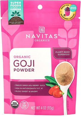 Navitas Organics, Organic Goji Powder, Bio-Goji-Beere-Pulver, 113 g (4 oz.)