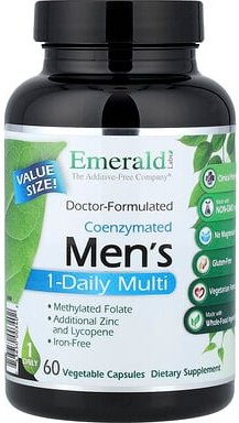 Thumbnail - Emerald Laboratories, Coenzymated Men's 1-Daily Multi, coenzymiertes Multivitaminpräparat für Männer, 60 pflanzliche Kap...