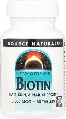 Source Naturals, Biotin, 5.000 mcg, 60 Tabletten