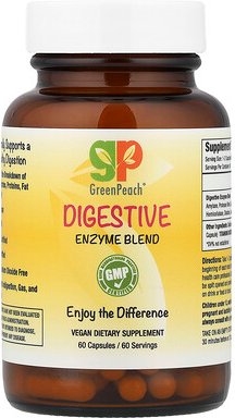 GreenPeach, Digestive Enzyme Blend, Verdauungsenzymmischung, 60 Kapseln