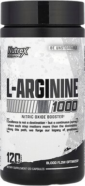 Nutrex Research, L-Arginine 1000, L-Arginin 1000, 120 Kapseln (500 mg pro Kapsel)