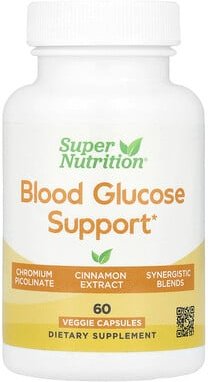 Super Nutrition, Blood Glucose Support with Chromium Picolinate, Cinnamon, Fenugreek, and Grape Extracts, Unterstützung ...