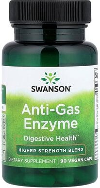 Thumbnail - Swanson, Anti-Gas Enzyme, High Strength Blend, Anti-Gas-Enzym, hochwirksame Mischung, 90 vegane Kapseln