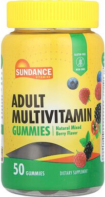 Sundance Vitamins, Adult Multivitamin Gummies, Multivitamin-Fruchtgummis für Erwachsene, natürliche gemischte Beeren, 50...