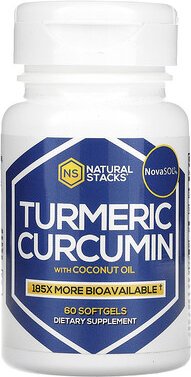 Natural Stacks, Kurkuma-Curcumin mit Kokosnussöl, 60 Weichkapseln