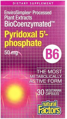 Thumbnail - Natural Factors, BioCoenzymated, B6, Pyridoxal-5'-Phosphat, 50 mg, 30 vegetarische Kapseln