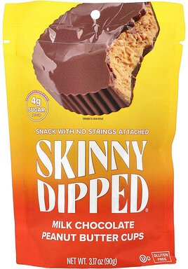 SkinnyDipped, Milk Chocolate Peanut Butter Cups, Milchschokolade-Erdnussbuttertörtchen, 90 g (3,17 oz.)