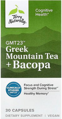 Terry Naturally, Griechischer Bergtee + Bacopa, 30 Kapseln
