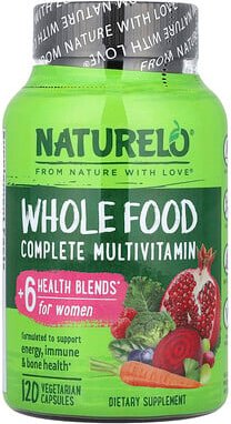 NATURELO, Whole Food Complete Multivitamin, For Women, komplettes Vollwert-Multivitamin für Frauen, 120 pflanzliche Kaps...