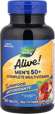 Nature's Way, Alive!® Men‘s 50+ Complete Multivitamin, Komplett-Multivitamin für Männer ab 50, 130 Tabletten