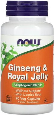 NOW Foods, Ginseng & Weiselfuttersaft, 90 Kapseln