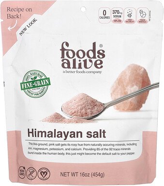 Foods Alive, Himalayan Pink Salt, Fine Ground, pinkes Himalayasalz, fein gemahlen, 454 g (16 oz.)