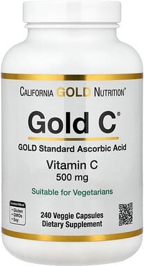 California Gold Nutrition, Gold C™, USP Grade Vitamin C, Vitamin C in USP-Qualität, 500 mg, 240 pflanzliche Kapseln