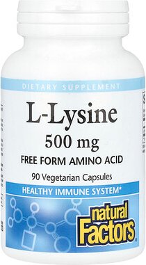 Natural Factors, L-Lysin, 500 mg, 90 vegetarische Kapseln