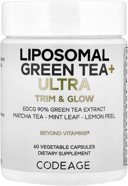 Thumbnail - Codeage, Liposomal Green Tea+ Ultra Trim & Glow, liposomaler Grüntee + Ultra Trim & Glow, 60 pflanzliche Kapseln