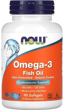 Thumbnail - NOW Foods, Omega-3 Fish Oil, Omega-3-Fischöl, 1000 mg, 180 EPA − 120 DHA, geruchskontrolliert, magensaftresistent, 90 We...