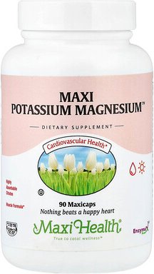 Maxi Health, Maxi Potassium Magnesium™, Kalium und Magnesium, 90 Maxikapseln