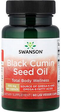 Swanson, Black Cumin Seed Oil, Schwarzkümmelöl, 60 Liq. vegetarische Kapseln