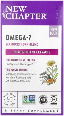 Thumbnail - New Chapter, Omega-7 Sea Buckthorn Blend, Omega-7-Sanddornmischung, 60 pflanzliche Kapseln