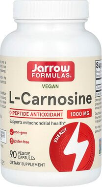 Jarrow Formulas, Vegan L-Carnosine, veganes L-Carnosin, 90 pflanzliche Kapseln (500 mg pro Kapsel)