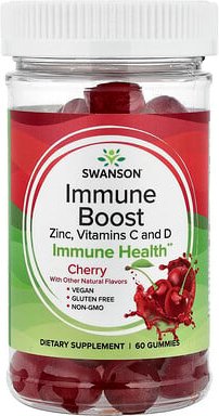 Thumbnail - Swanson, Immune Boost Zinc, Vitamine C and D Gummies, Zink, Vitamin C und D-Fruchtgummis, Kirsche, 60 Fruchtgummis