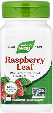 Nature's Way, Raspberry Leaf, Himbeerblatt, 100 vegane Kapseln (320 mg pro Kapsel)