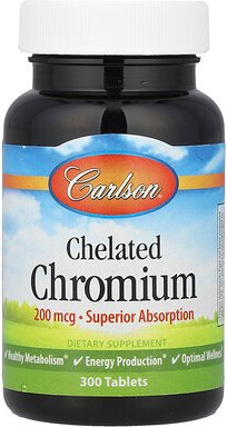 Carlson, Chelatiertes Chrom, 200 mcg, 300 Tabletten