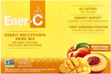 Ener-C, Bubbly Multivitamin Drink Mix, sprudelnde Multivitamin-Trinkmischung, Pfirsich-Mango, 30 Päckchen, je 9,64 g (0,...