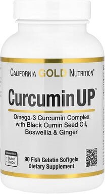 California Gold Nutrition, CurcuminUP™ with Omega-3 Curcumin Complex, Black Cumin Seed Oil, Boswellia and Ginger, Nahrun...