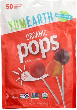 YumEarth, Organic Pops, verschiedene Geschmacksrichtungen, 50 Bio-Lollis, 310 g (10,9 oz.)