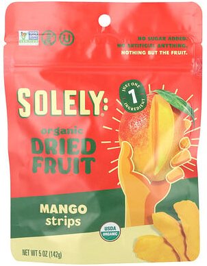 Solely, Organic Dried Fruit, getrocknete Bio-Früchte, Mangostreifen, 142 g (5 oz.)