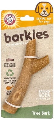 Arm & Hammer, Barkies für mäßiges Kauen, Dentalspielzeug für Hunde, Baumrinde, Huhn, 1 Spielzeug