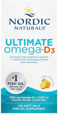 Thumbnail - Nordic Naturals, Ultimate Omega®-D3, ultimatives Omega®-D3, Zitrone, 120 Weichkapseln
