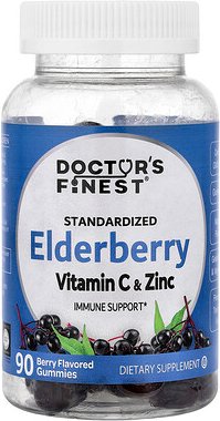 Doctor's Finest, Standardisierter Holunder, Vitamin C und Zink, Beere, 90 Fruchtgummis