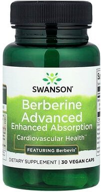 Thumbnail - Swanson, Berberine Advanced Enhanced Absorption, verbesserte Absorption, 30 vegane Kapseln (550 mg pro Kapsel)
