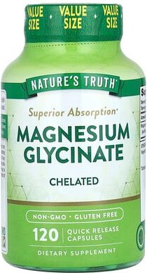 Nature's Truth, Magnesium Glycinate, chelatiertes Magnesiumglycinat, 120 Kapseln mit schneller Freisetzung (100 mg pro K...