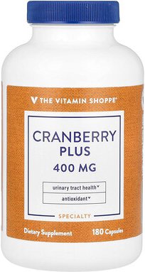 The Vitamin Shoppe, Cranberry Plus, 400 mg, 180 Kapseln
