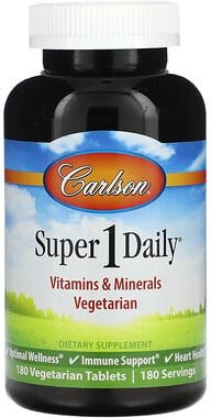 Thumbnail - Carlson, Super 1 Daily, 180 pflanzliche Tabletten