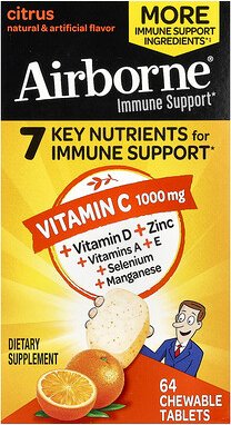 Thumbnail - AirBorne, Immune Support, Unterstützung des Immunsystems, Zitrus, 64 Kautabletten