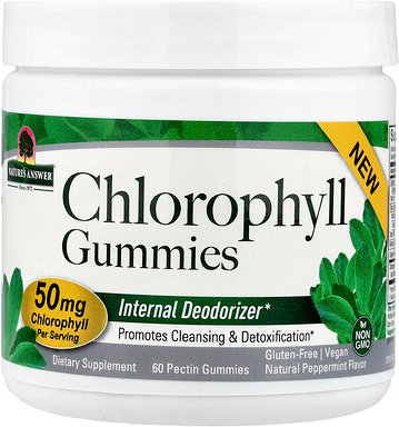 Nature's Answer, Chlorophyll Gummies, Chlorophyll-Fruchtgummis, natürliche Pfefferminze, 60 Pektin-Fruchtgummis