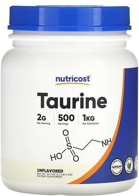 Nutricost, Taurinpulver, geschmacksneutral, 1 kg (35,7 oz.)