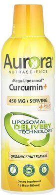 Aurora Nutrascience, Mega-Liposomal™ Curcumin+, Bio-Früchte, 450 mg, 480 ml (16 fl. oz.)