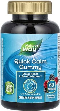 Nature's Way, Quick Calm Gummy, Fruchtgummis, gemischte Beeren, 60 Fruchtgummis