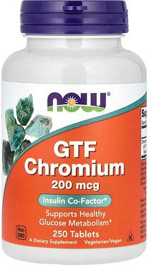 NOW Foods, GTF Chrom, 200 mcg, 250 Tabletten